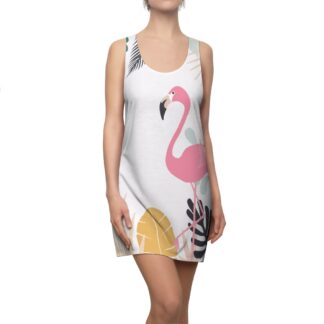 Flamingo Summer Trees Plants Women's Racerback Dress