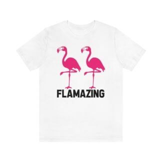 Flamazing Pink Flamingo Couple Unisex Jersey Short Sleeve Tee