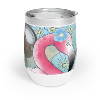 Tropical Flamingo And Coconuts Art Hot And Cold Insulated Tumbler