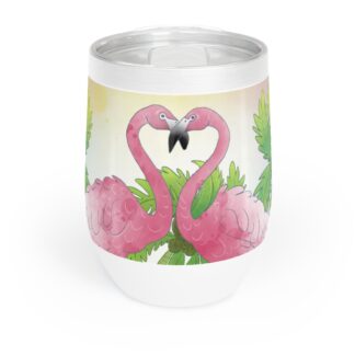 Flamingo Love Coconut Palm Trees Art Hot And Cold Insulated Tumbler